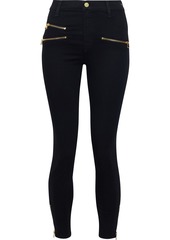 J Brand Woman Alana Cropped Zip-detailed Mid-rise Skinny Jeans Black