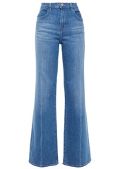 J Brand Woman Faded High-rise Wide-leg Jeans Light Denim