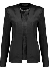 J Brand Woman Greville Calf Hair-paneled Duchesse-satin Jacket Black