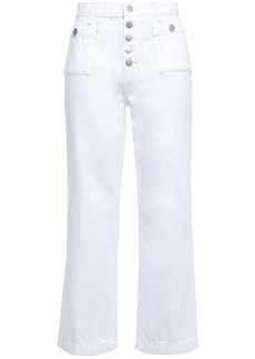 J Brand Woman Joan Cropped High-rise Wide-leg Jeans White