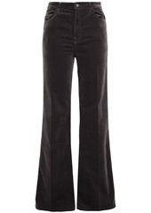 J Brand - Joan cotton-blend velvet wide-leg pants - Gray - 23