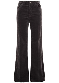 J Brand Woman Joan Velvet Wide-leg Pants Anthracite