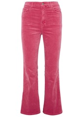 J Brand Woman Julia Cotton-blend Velvet Kick-flare Pants Fuchsia