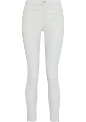 J Brand Woman L8001 Stretch-leather Skinny Pants Light Gray