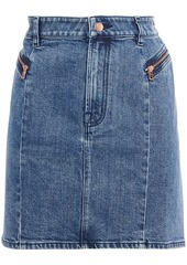 J Brand Woman Lillian Faded Denim Mini Skirt Mid Denim