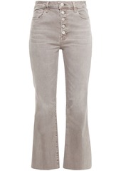 J Brand Woman Lillie Faded High-rise Kick-flare Jeans Stone