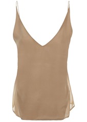 J Brand - Lucy chiffon-paneled washed-silk camisole - Neutral - XS