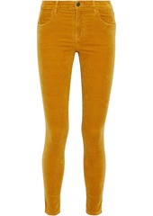 J Brand Woman Maria Cotton-blend Velvet Skinny Pants Mustard