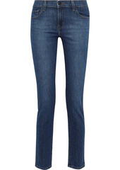 J Brand Woman Maude Faded Mid-rise Slim-leg  Jeans Mid Denim