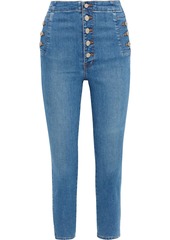 J Brand Woman Cropped High-rise Skinny Jeans Mid Denim