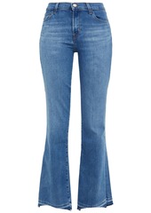 J Brand - Sallie distressed mid-rise bootcut jeans - Blue - 26