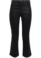 J Brand Woman Selena Cropped Coated Mid-rise Bootcut Jeans Black