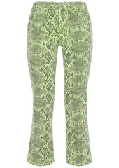 J Brand - Selena cropped coated snake-print mid-rise bootcut jeans - Animal print - 27