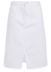 J Brand Woman Trystan Frayed Denim Skirt White