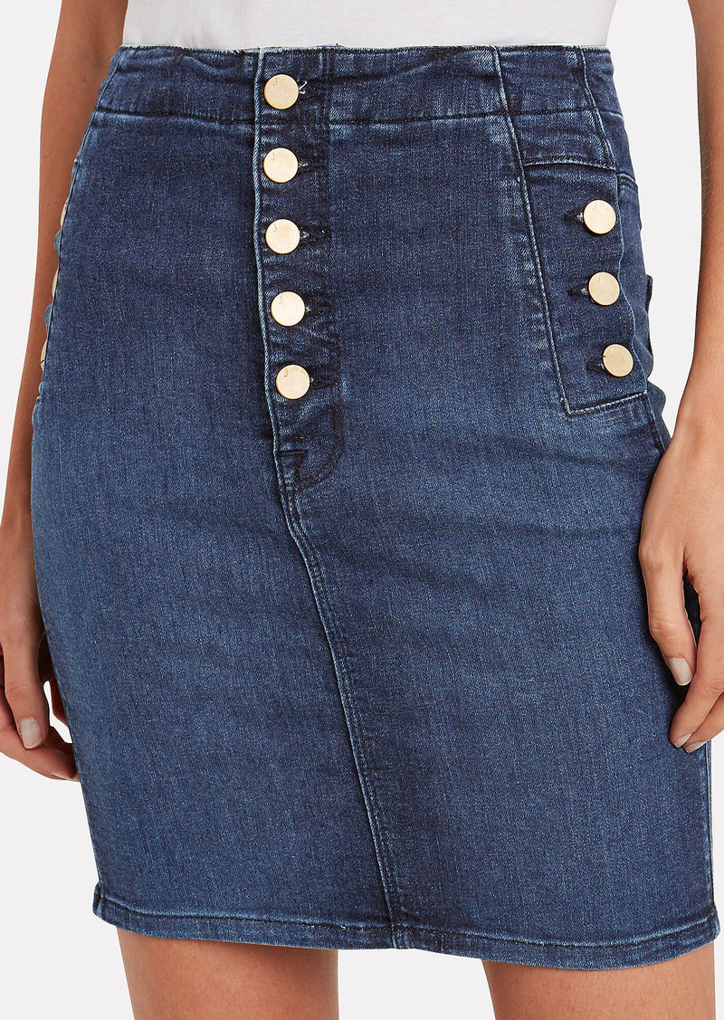 J Brand Natasha Button-Embellished Denim Skirt | Skirts