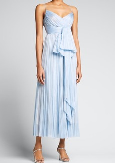 J. Mendel Hand-Pleated Dress With Bow