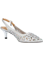 J. Renee Diyara Womens Rhinestone Slip On Slingback Heels