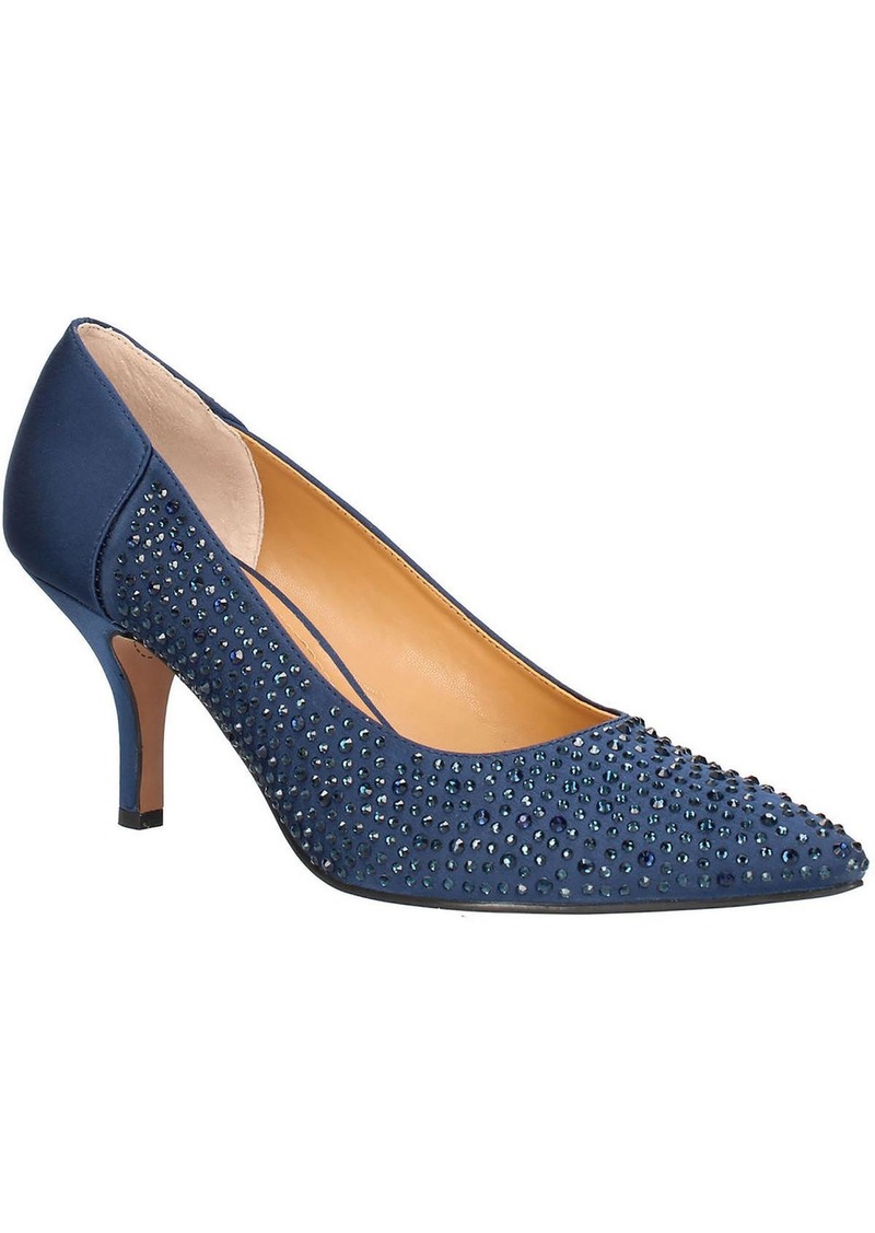 J. Renee Rishna Womens Rhinestones Kitten Heel Pumps