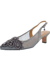 J. Renee Strovanni Womens Embellished Slingback Kitten Heels