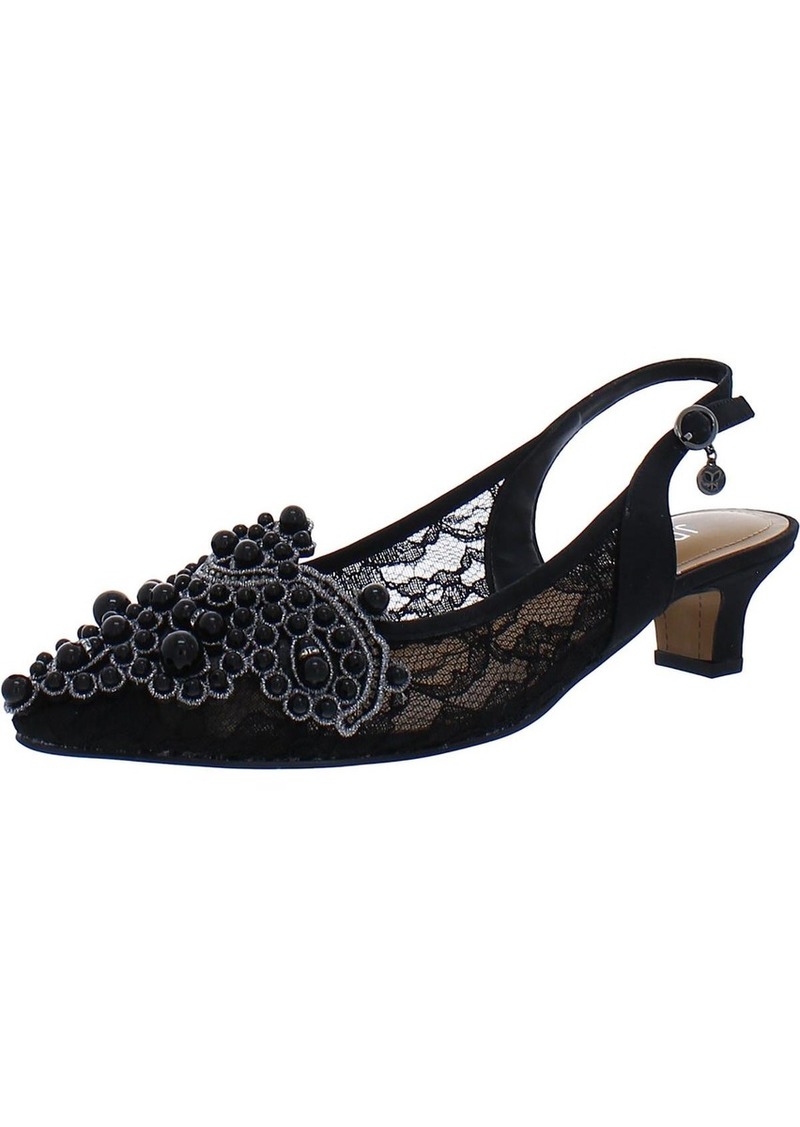 J. Renee Strovanni Womens Embellished Slingback Kitten Heels