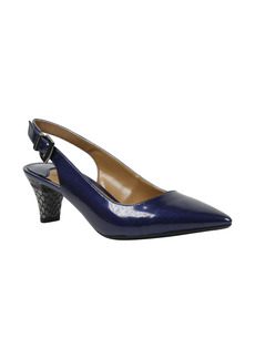 J. Renee Mayetta Slingback Pump in Navy Faux Leather at Nordstrom