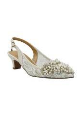 J. Renee J.Renee Strovanni Slingback Pump in Ivory/gold Floral Lace at Nordstrom