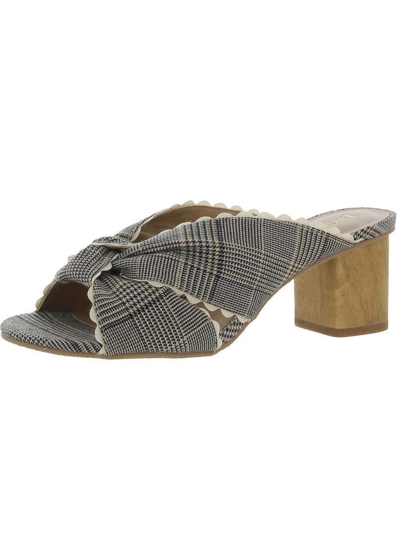 Jack Rogers Holly Womens Plaid Block Heel Mules