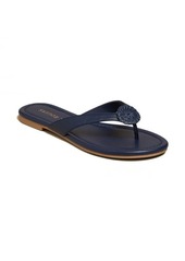 Jack Rogers Rowan Flip Flop in Midnight Leather at Nordstrom