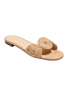 Jack Rogers Women's Ellis Almond Toe Stud Detail Flat Sandals