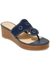 Jack Rogers Women's Jacks Whipstitch Mid Stacked Wedge Sandals - Midnight