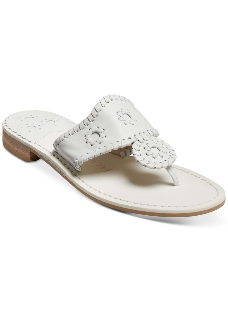 Jack Rogers Jacks Flat Sandal Tonal Womens Leather Slip-On Thong Sandals