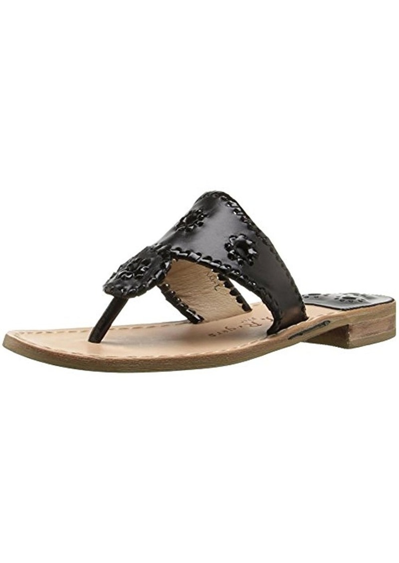 Jack Rogers Palm Beach Womens Leather Flat Slide Sandals