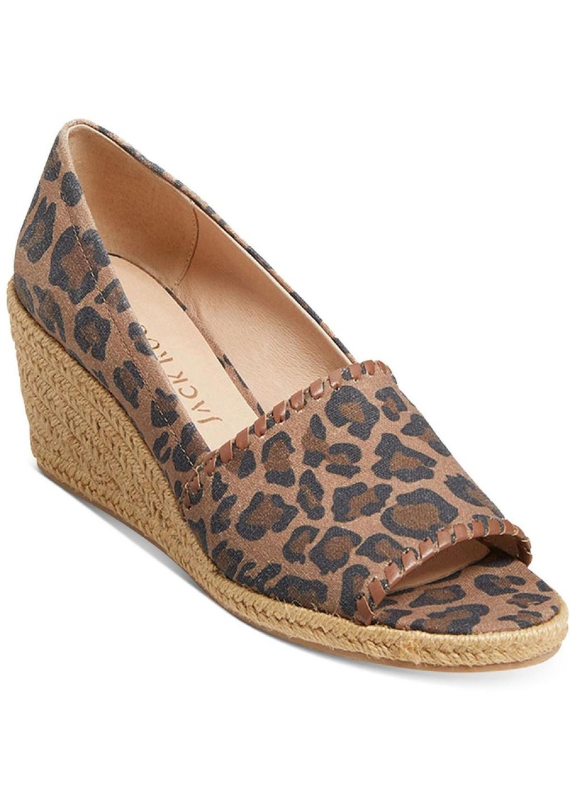 Jack Rogers Palmer Womens Animal Print Woven Espadrilles