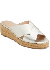 Jack Rogers Slotted Sloan Womens Leather Slip-On Wedge Sandals