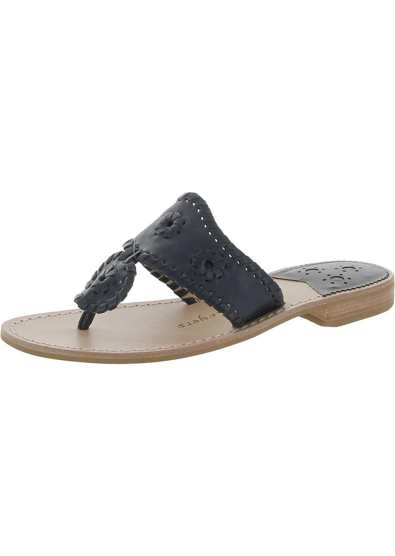 Jack Rogers Womens Leather Slip On Thong Sandals