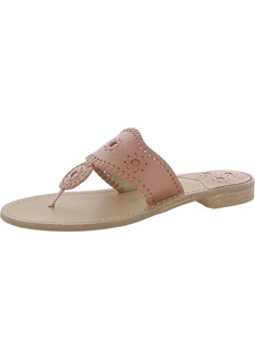 Jack Rogers Womens Leather Thong Slide Sandals