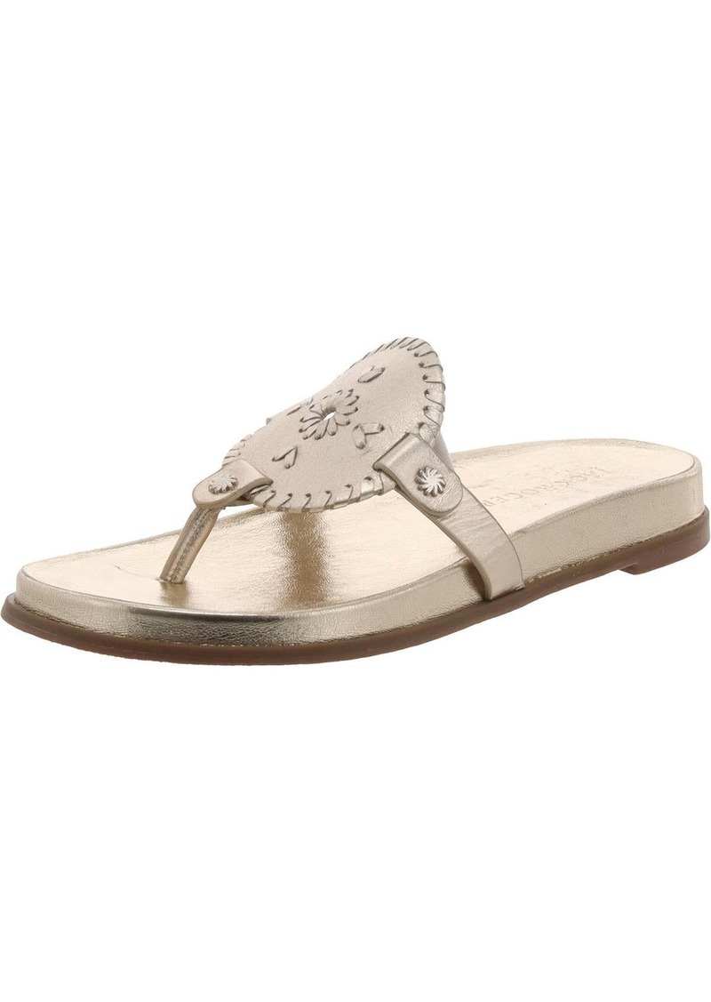 Jack Rogers Womens Metallic Thong Flatform Sandals