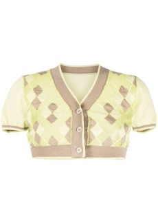Jacquemus argyle-check-pattern cropped top