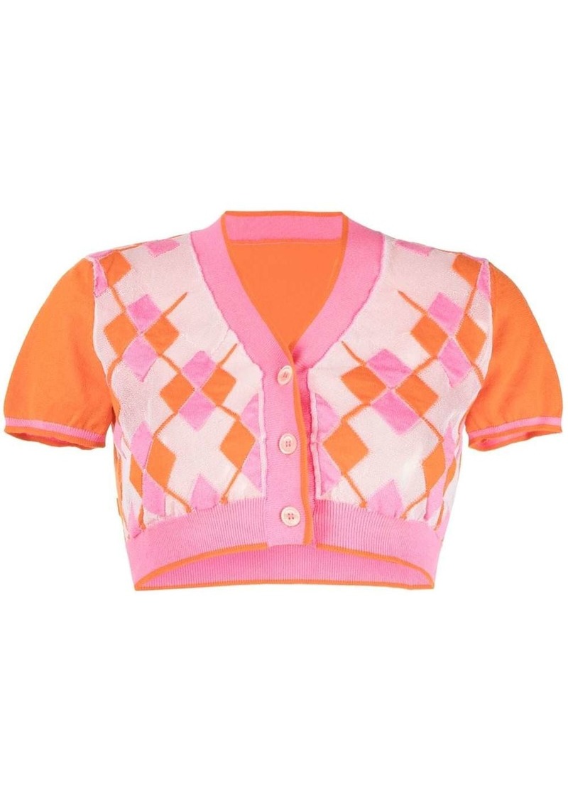 Jacquemus argyle-check-pattern cropped top