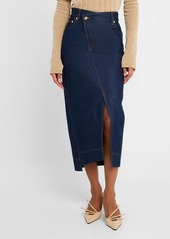 Jacquemus De-Nimes Crosswaist Midi Denim Skirt