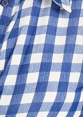 JACQUEMUS - Vichy cropped gingham crepe shirt - Blue - FR 38