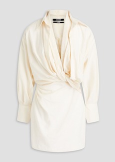 JACQUEMUS - Agui draped cotton mini dress - White - FR 36