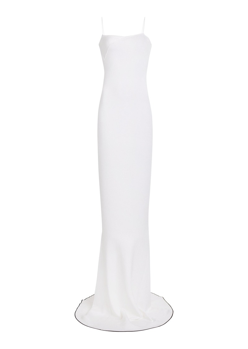 Jacquemus - Aro Asymmetric Fold-Over Gown - White - FR 40 - Moda Operandi