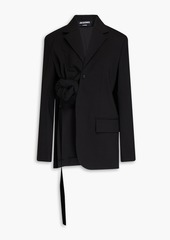 JACQUEMUS - Baccala asymmetric knotted wool-blend blazer - White - FR 40
