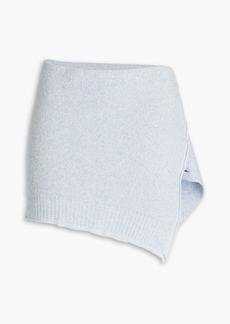 JACQUEMUS - Bagnu bouclé cotton-blend mini wrap skirt - Blue - FR 38