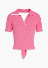 JACQUEMUS - Bagnu open-back cotton-blend terry polo shirt - Neutral - FR 34
