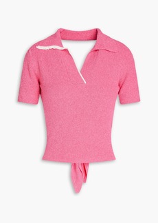 JACQUEMUS - Bagnu open-back cotton-blend terry polo shirt - Pink - FR 38
