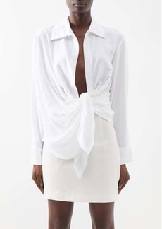 Jacquemus - Bahia Plunge-neck Tie Shirt - Womens - White