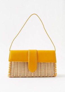 Jacquemus - Bambino Wicker And Leather Shoulder Bag - Womens - Yellow