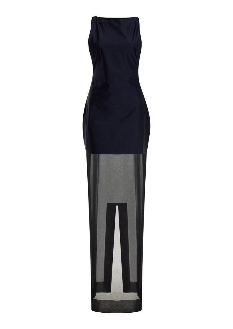 Jacquemus - Banista Sleeveless Crepe-Chiffon Maxi Dress - Navy - FR 40 - Moda Operandi